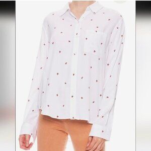 Beachlunchlounge XL Collared Summer Strawberry Fields Button Up Shirt